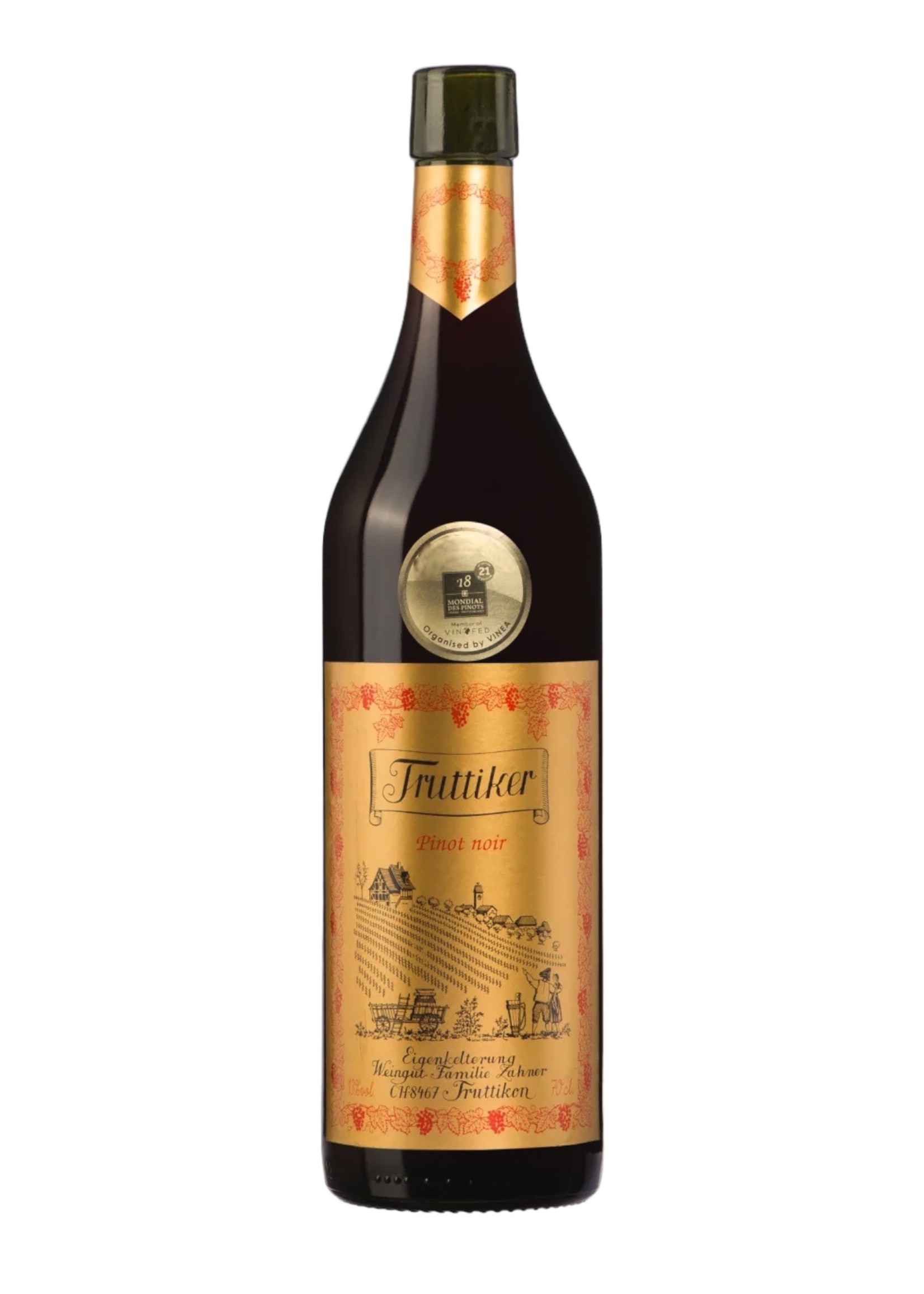 Truttiker Pinot Noir Barrique AOC Zürich 2018, 12%Vol., 75cl - Zahner