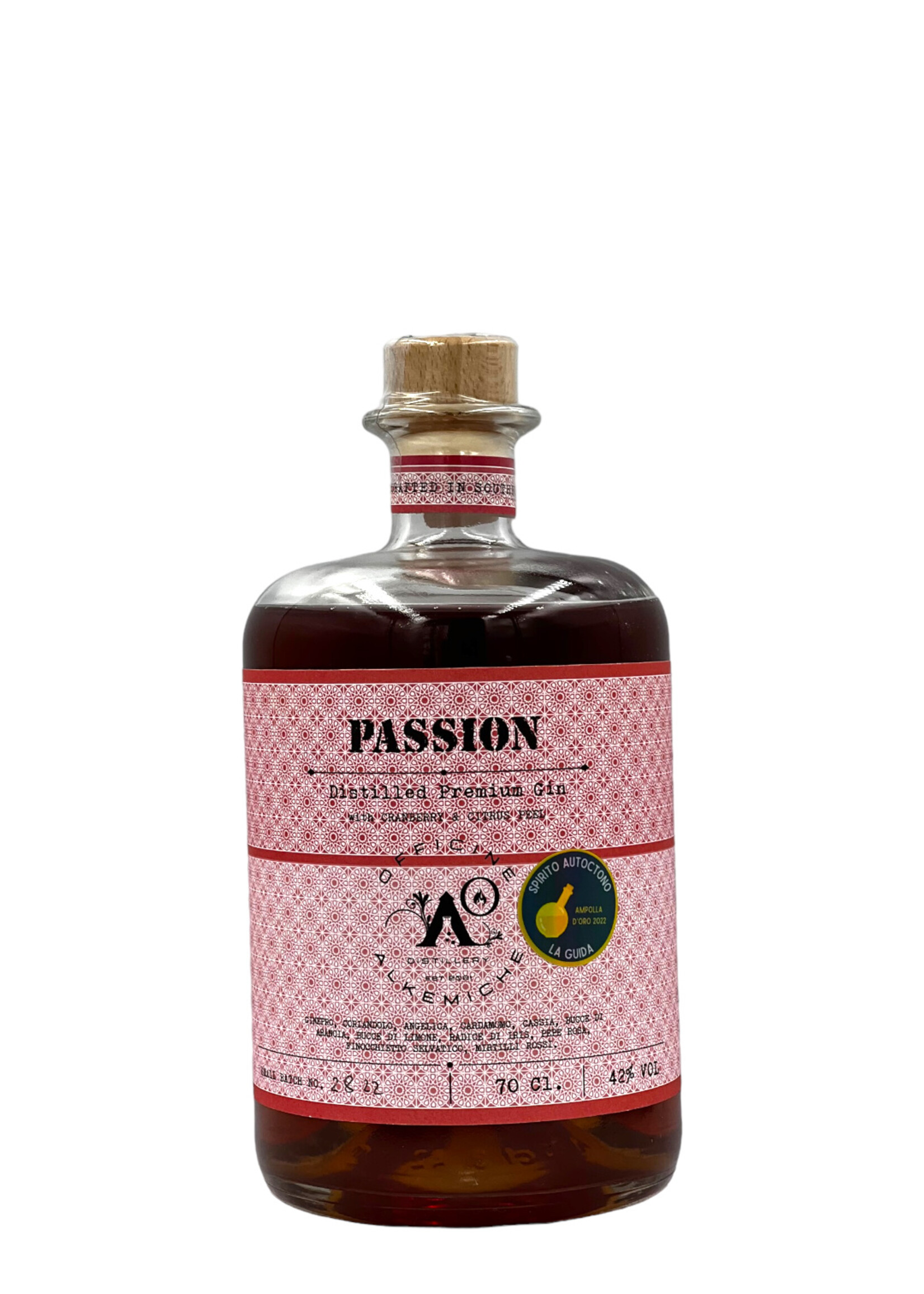 Officine Alkemiche PASSION Distilled Premium Gin  Cranberry & Citrus  42%.-Vol. - 70cl, Ginnart