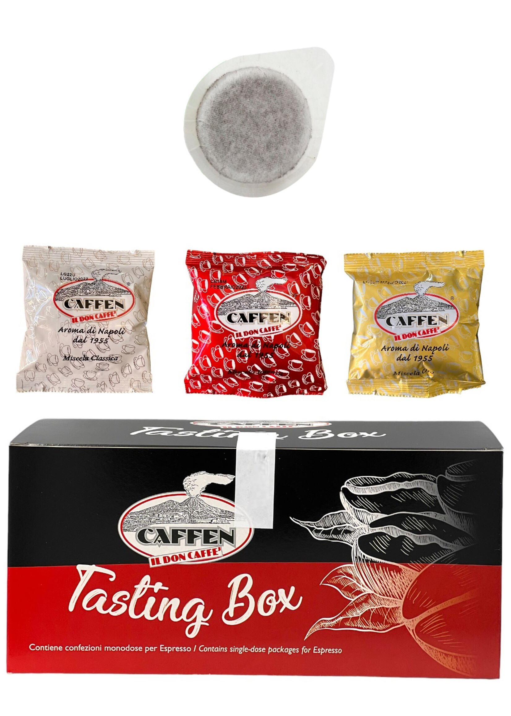 caffen Tasting Box Pads (Cialde) 15 Stück (je 5 Oro, Classica, Intensa)  - Caffen