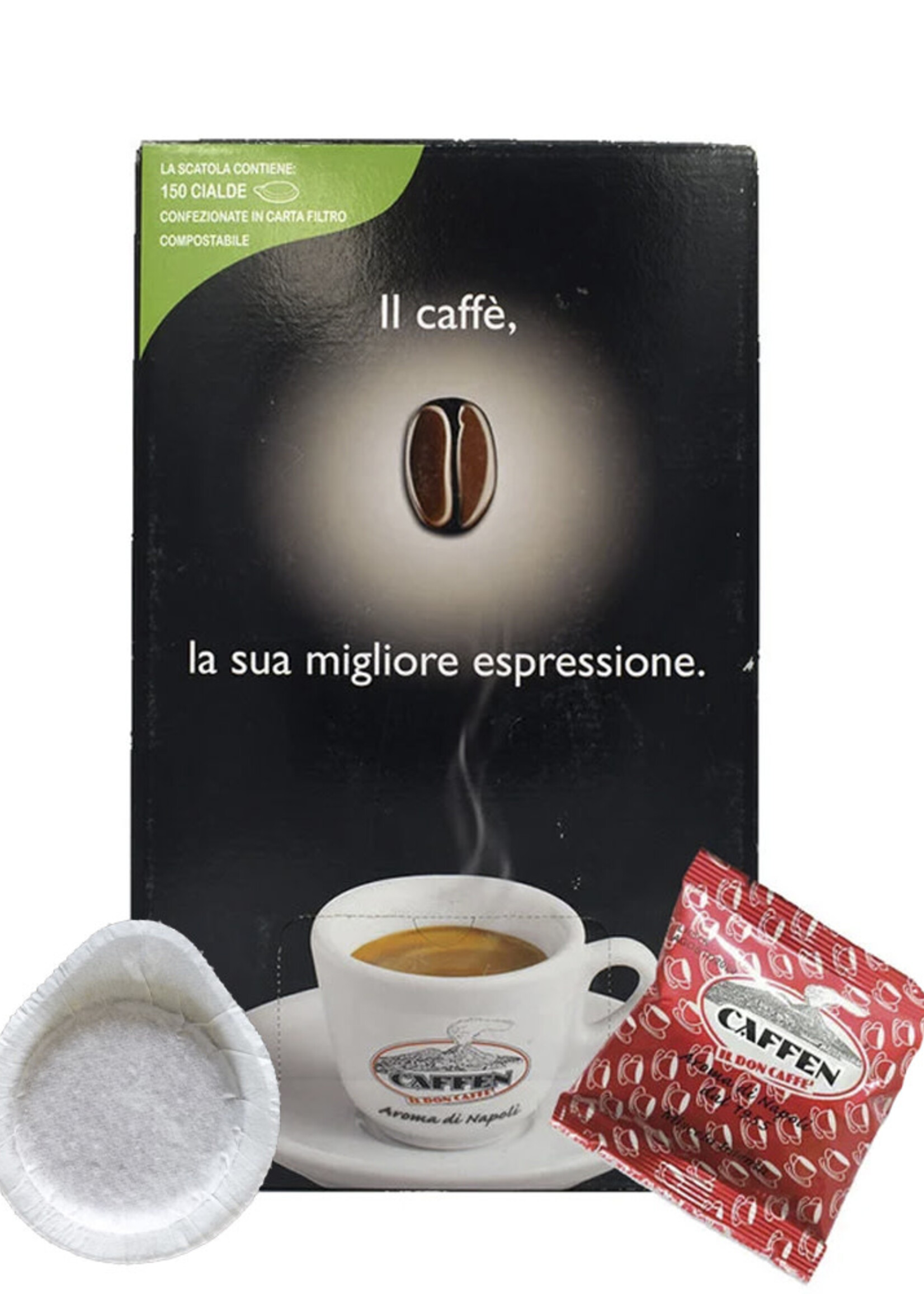 caffen Miscela Intensa , 150 Pads, 50% Arabica Brasile - 50% Robusta India (biologisch abbaubar) - Caffen