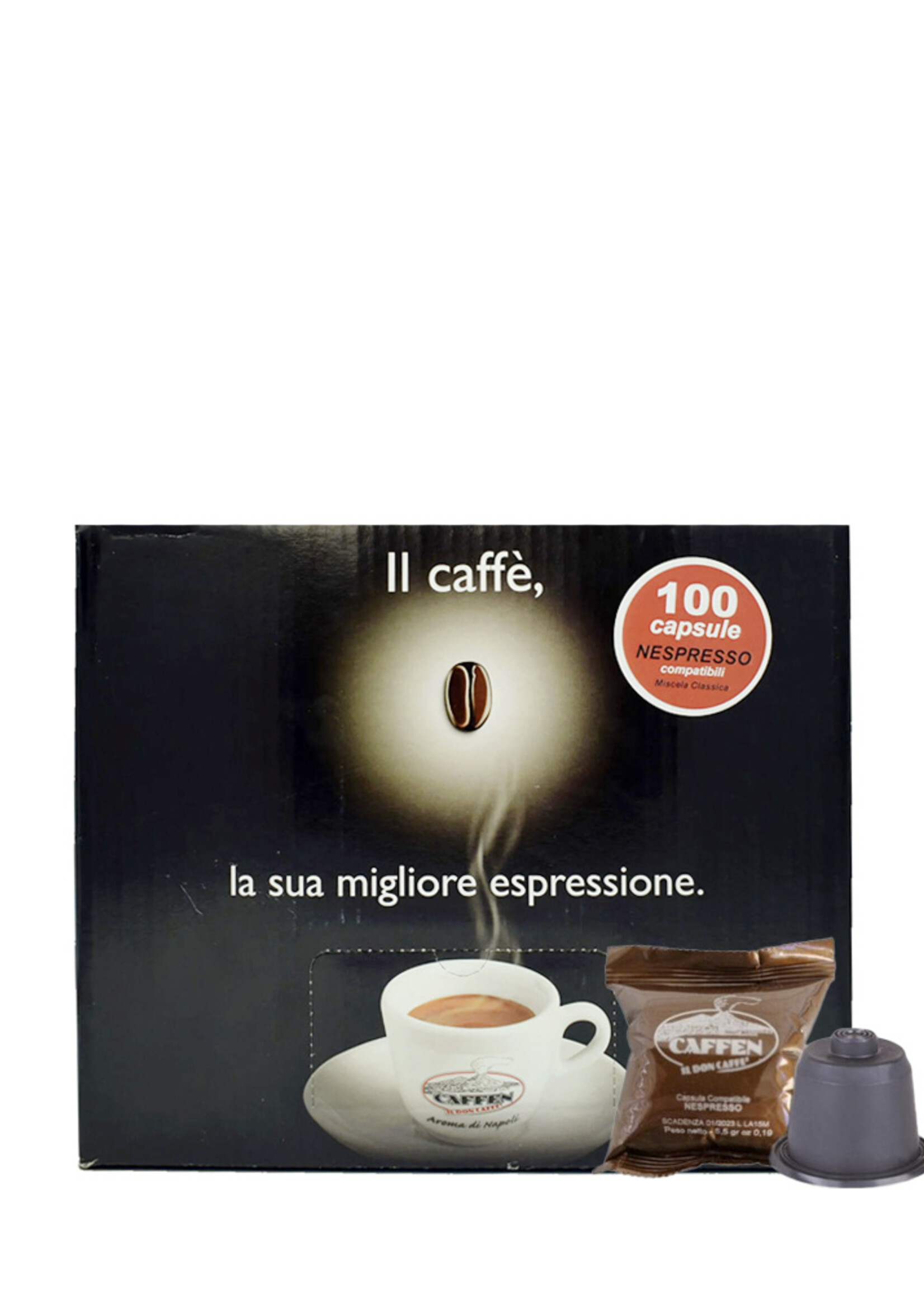 caffen Capsule Nespresso 100 pezzi - Miscela Classica - 70% Arabica Brasile - 30% Robusta India - Caffen