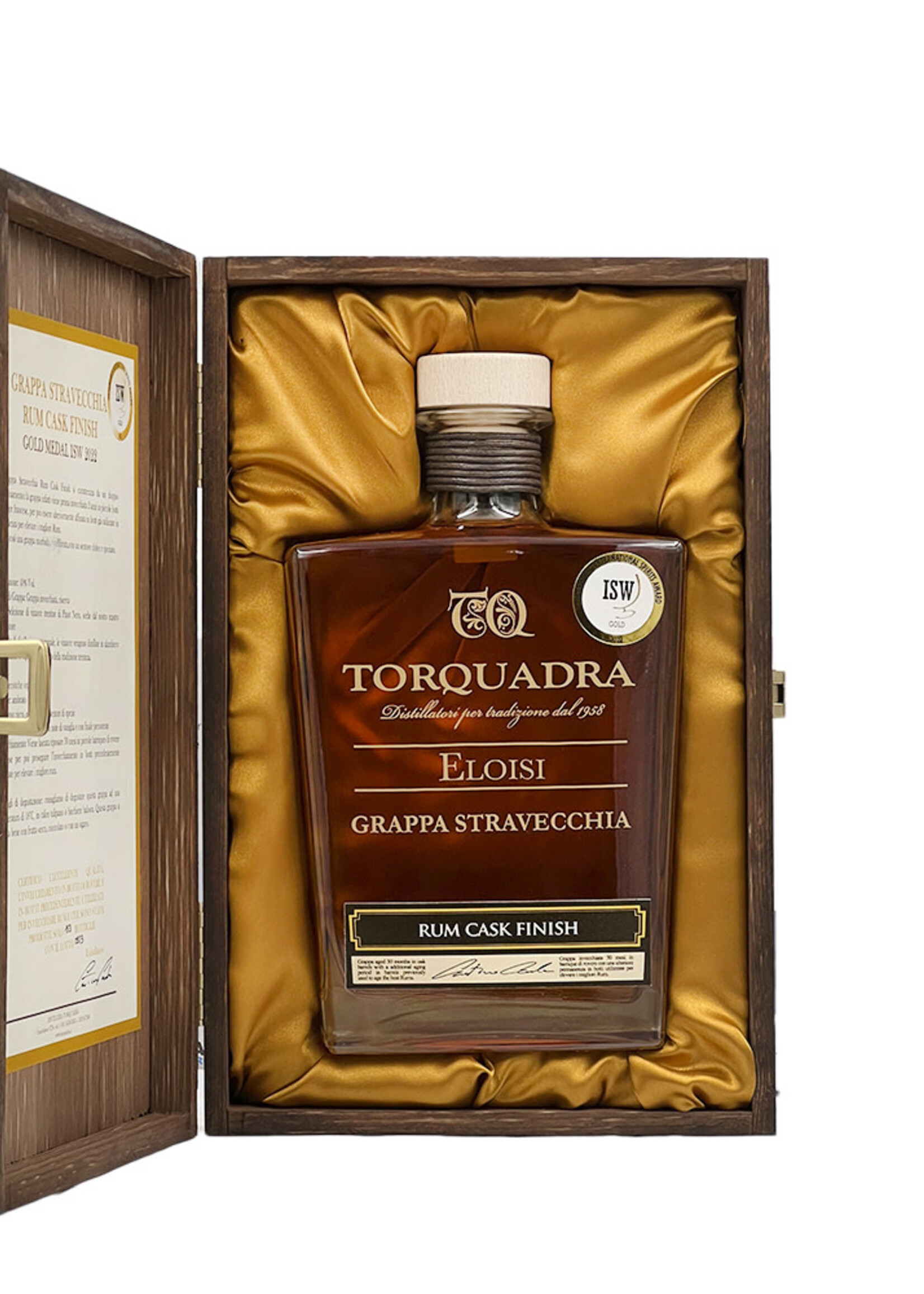 Torquadra Grappa Riserva in botte da Rum, Decanter in cofanetto di legno, 70cl, 40%vol. - Torquadra