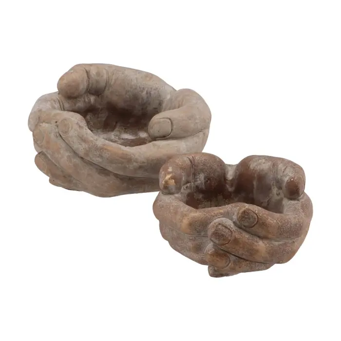 Betonnen handen goud 19x17x10cm