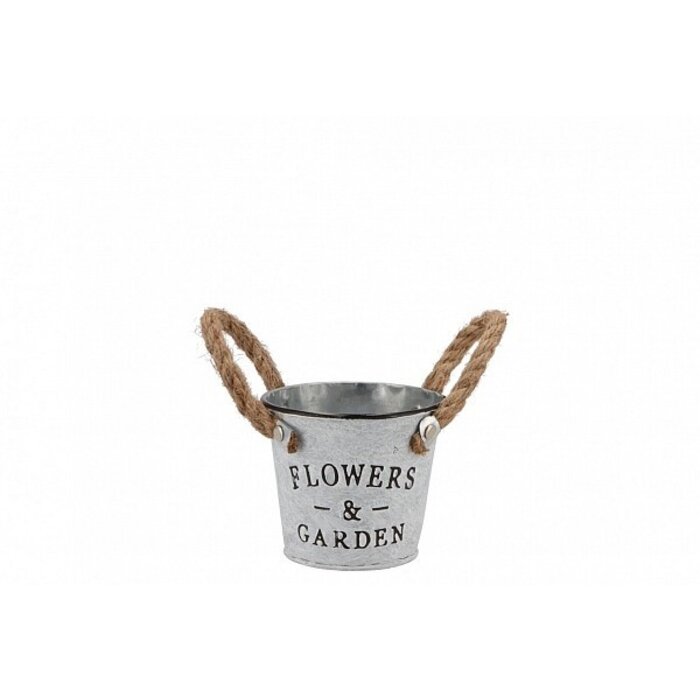 Zinken bloempot met oren 10x10cm