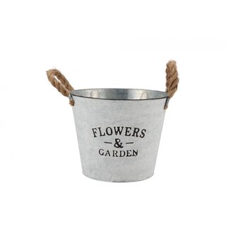 Zinken bloempot met oren 22x16cm