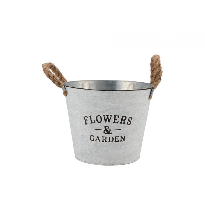 Zinken bloempot met oren 22x16cm Zinken bloempot met oren 22x16cm