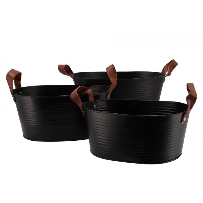 Zinken bloempot ovaal 29x22x16cm Zinken bloempot ovaal 29x22x16cm