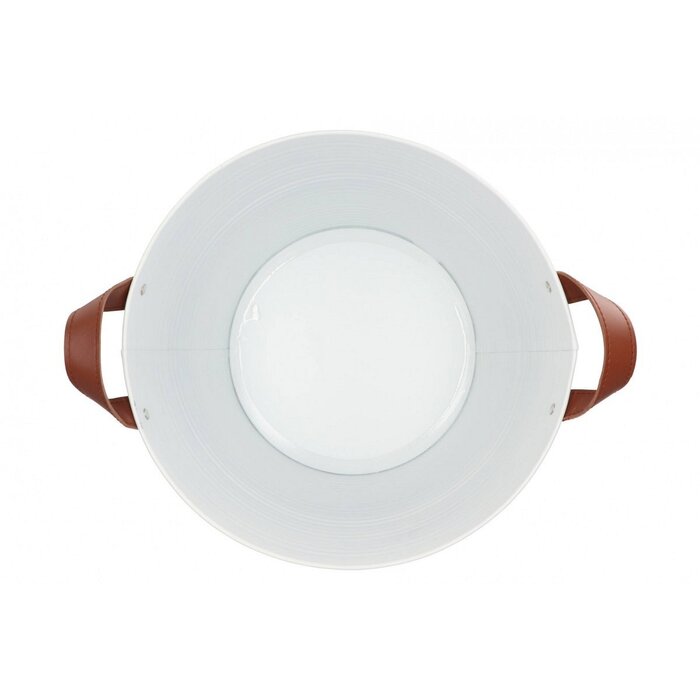 Zinken bloempot mat wit 30x28cm