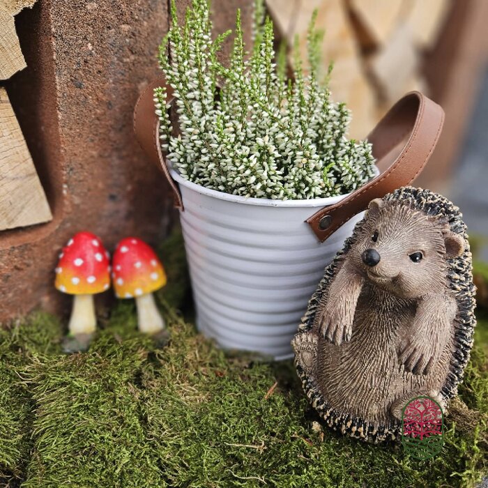 Zinken bloempot mat wit 13x12cm