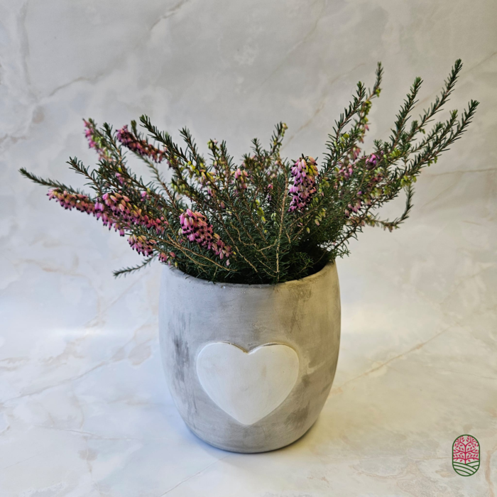 Betonnen bloempot love amore 14x14x13cm