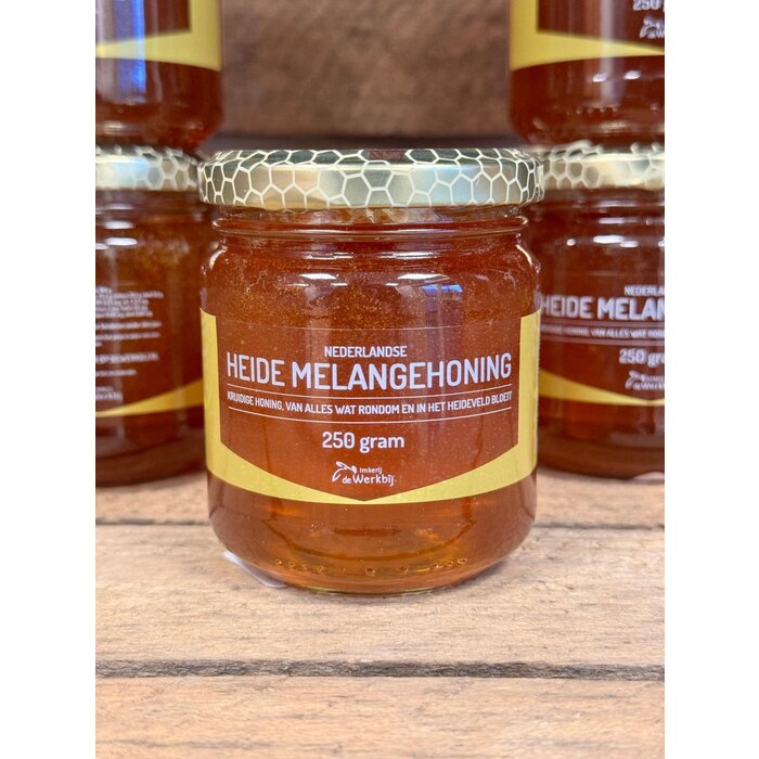 Nederlandse Heidemelange honing- pot 250 gram