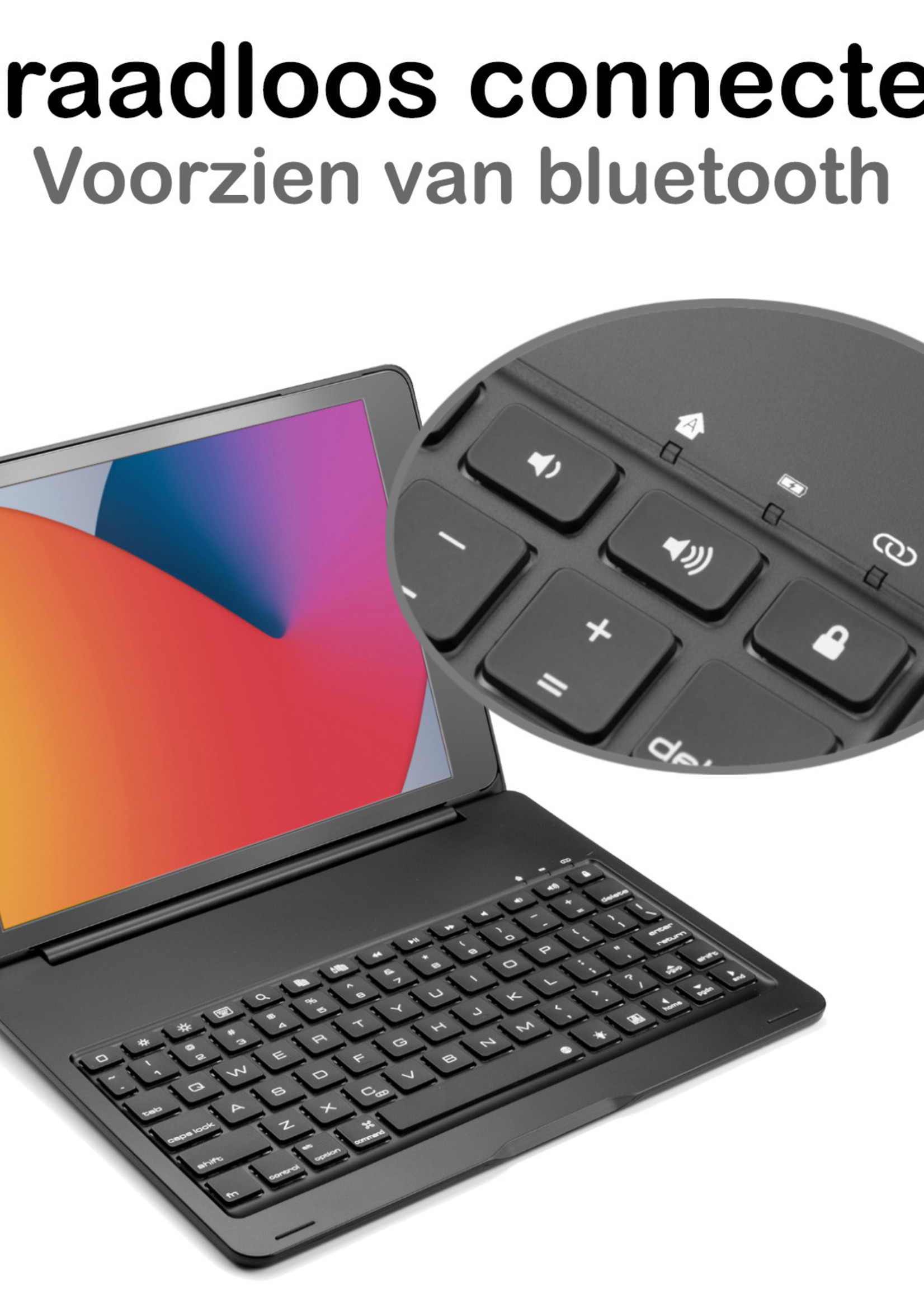BTH iPad 2017 Hoesje Toetsenbord Hoes Luxe Keyboard Case Cover - Zwart