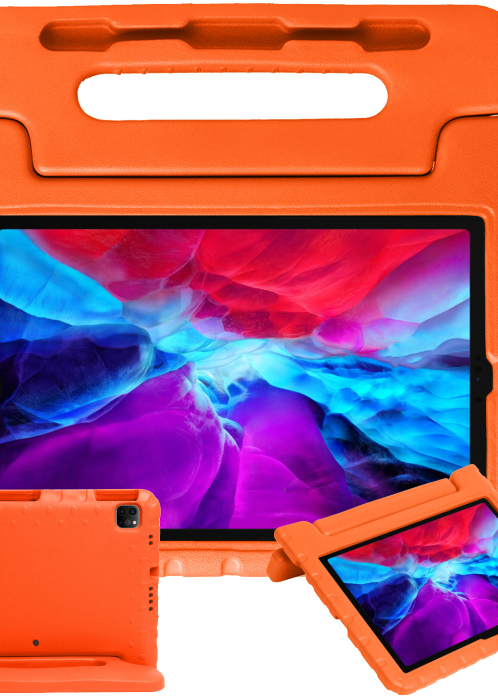 BTH Kinderhoes Geschikt voor iPad Pro 2020 (11 inch) Hoes Kinder Hoesje Kids Case Cover Kidsproof - Hoesje Geschikt voor iPad Pro 11 inch (2020) Hoesje Kinder Hoes - Oranje