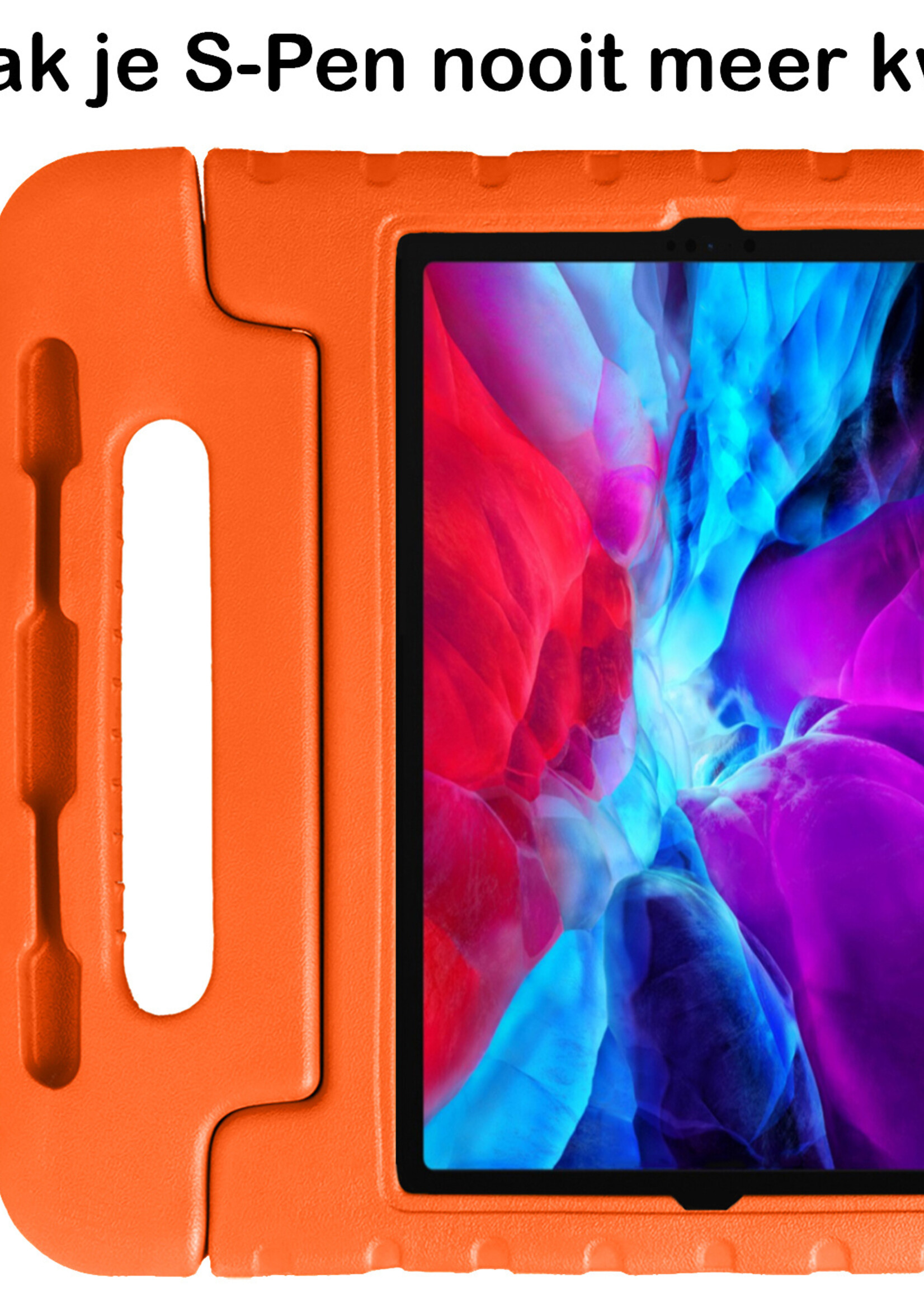 BTH Kinderhoes Geschikt voor iPad Pro 2020 (11 inch) Hoes Kinder Hoesje Kids Case Cover Kidsproof - Hoesje Geschikt voor iPad Pro 11 inch (2020) Hoesje Kinder Hoes - Oranje