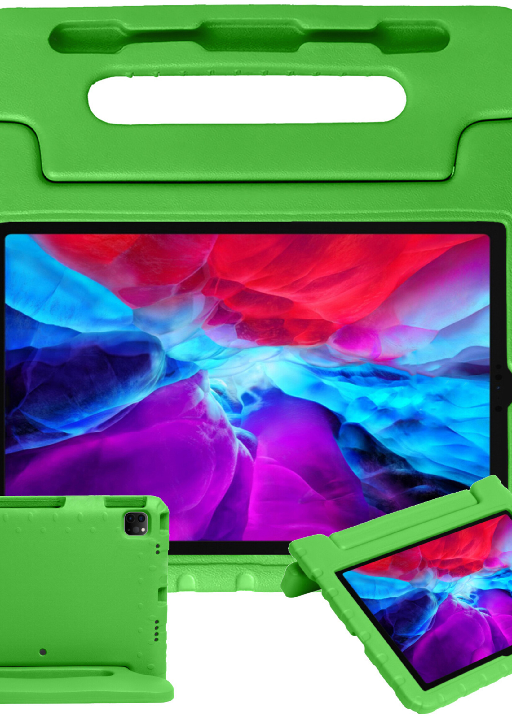BTH Kinderhoes Geschikt voor iPad Pro 2020 (11 inch) Hoes Kinder Hoesje Kids Case Cover Kidsproof - Hoesje Geschikt voor iPad Pro 11 inch (2020) Hoesje Kinder Hoes - Groen