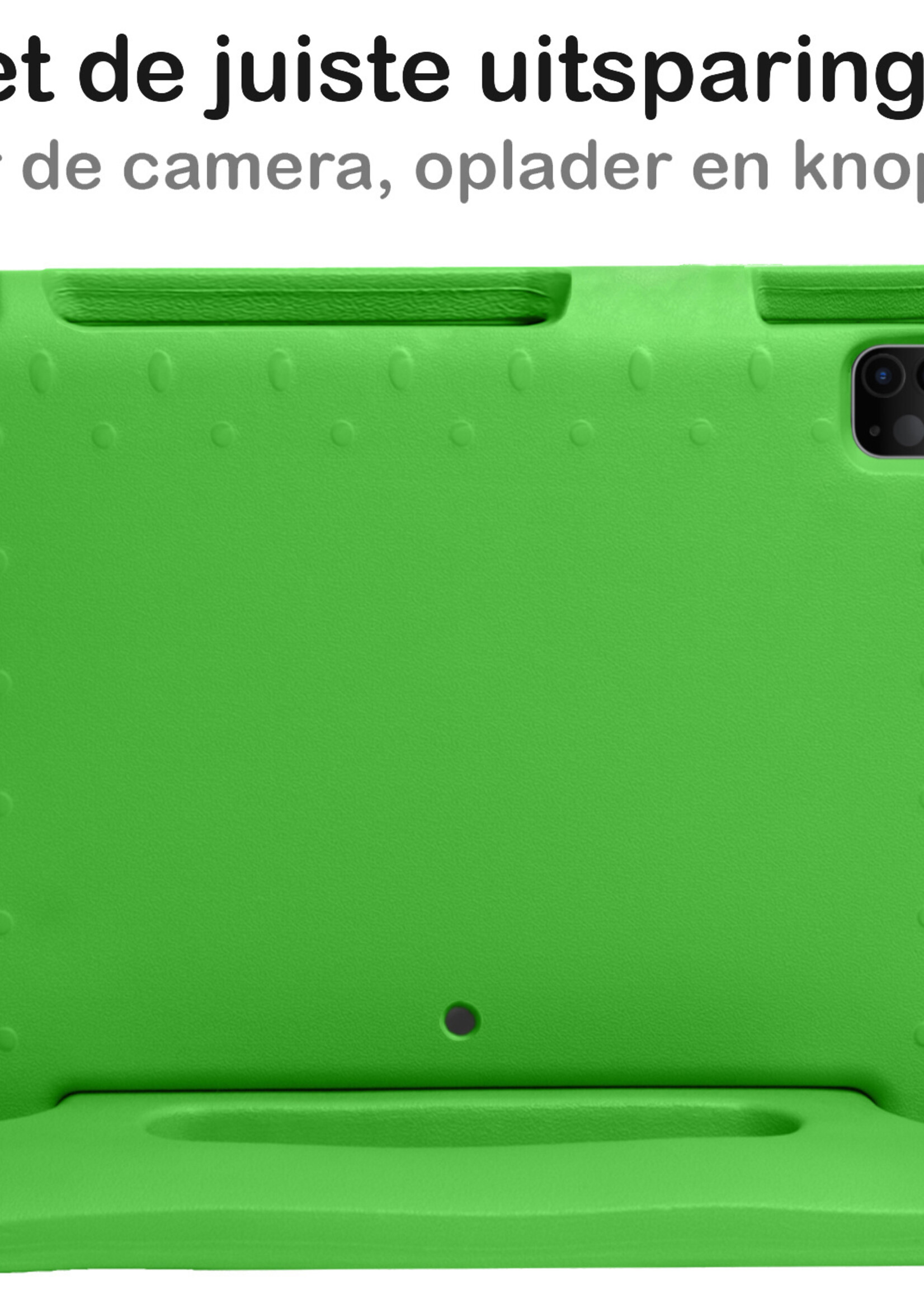BTH Kinderhoes Geschikt voor iPad Pro 2020 (11 inch) Hoes Kinder Hoesje Kids Case Cover Kidsproof - Hoesje Geschikt voor iPad Pro 11 inch (2020) Hoesje Kinder Hoes - Groen