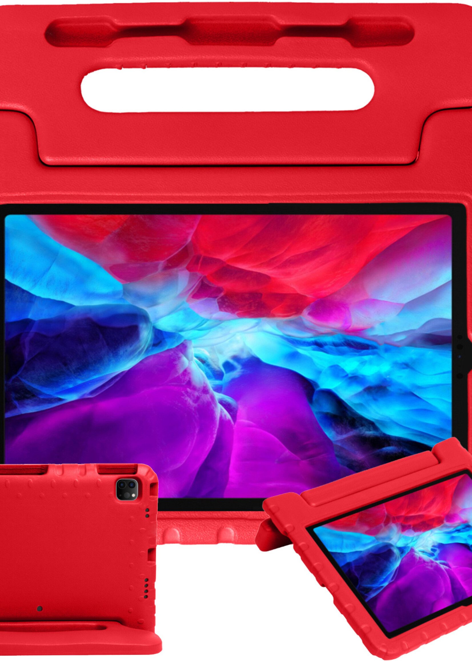BTH Kinderhoes Geschikt voor iPad Pro 2020 (11 inch) Hoes Kinder Hoesje Kids Case Cover Kidsproof - Hoesje Geschikt voor iPad Pro 11 inch (2020) Hoesje Kinder Hoes - Rood