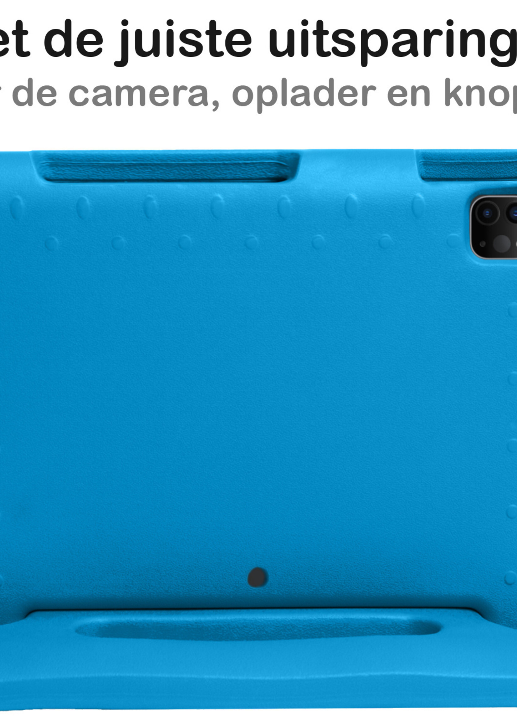 BTH Kinderhoes Geschikt voor iPad Pro 2020 (11 inch) Hoes Kinder Hoesje Kids Case Cover Kidsproof - Hoesje Geschikt voor iPad Pro 11 inch (2020) Hoesje Kinder Hoes - Blauw