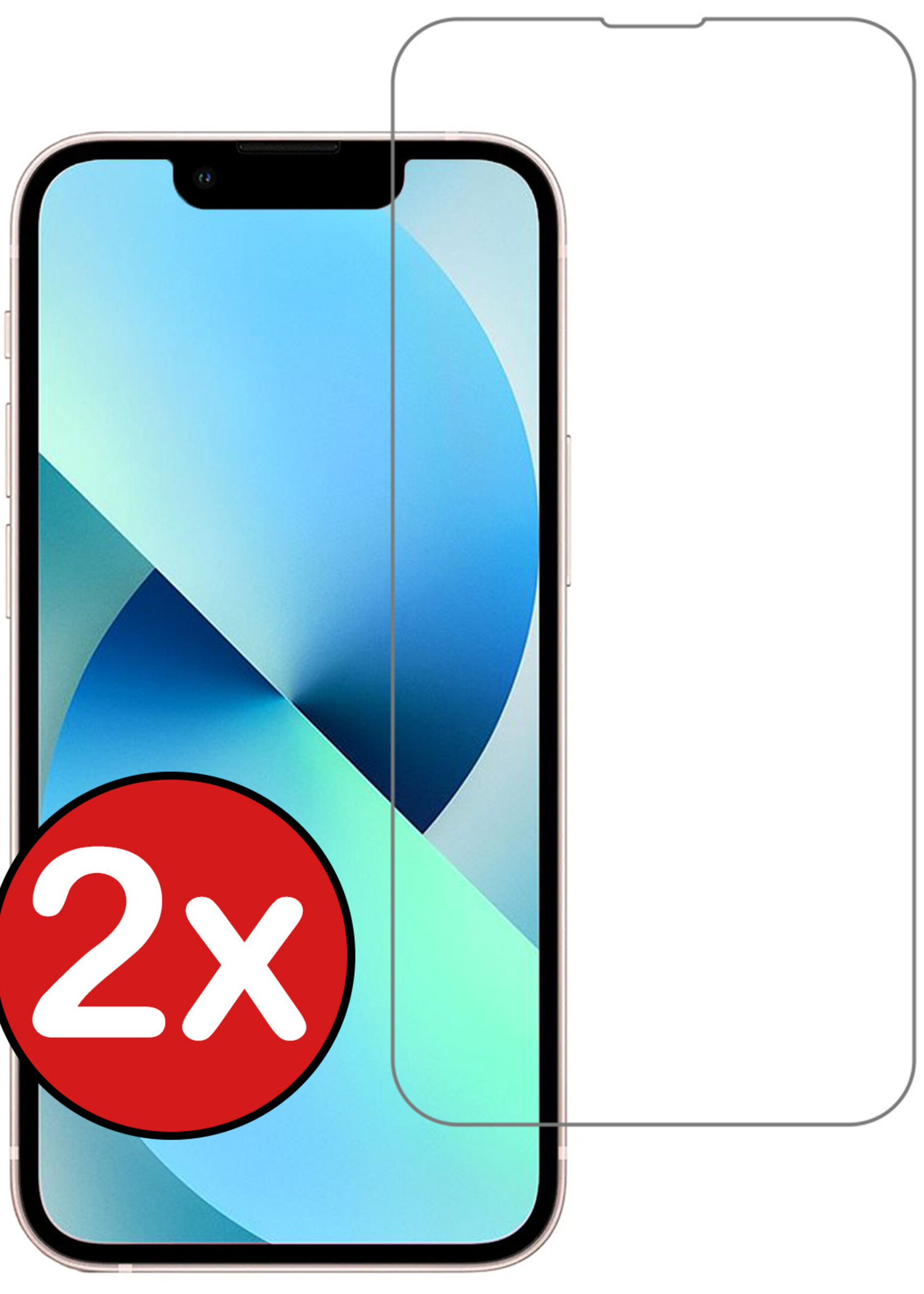 BTH Screenprotector Geschikt voor iPhone 13 Mini Screenprotector Glas Gehard Met Dichte Notch - Screenprotector Geschikt voor iPhone 13 Mini Screen Protector Glas Tempered Glass - 2 PACK