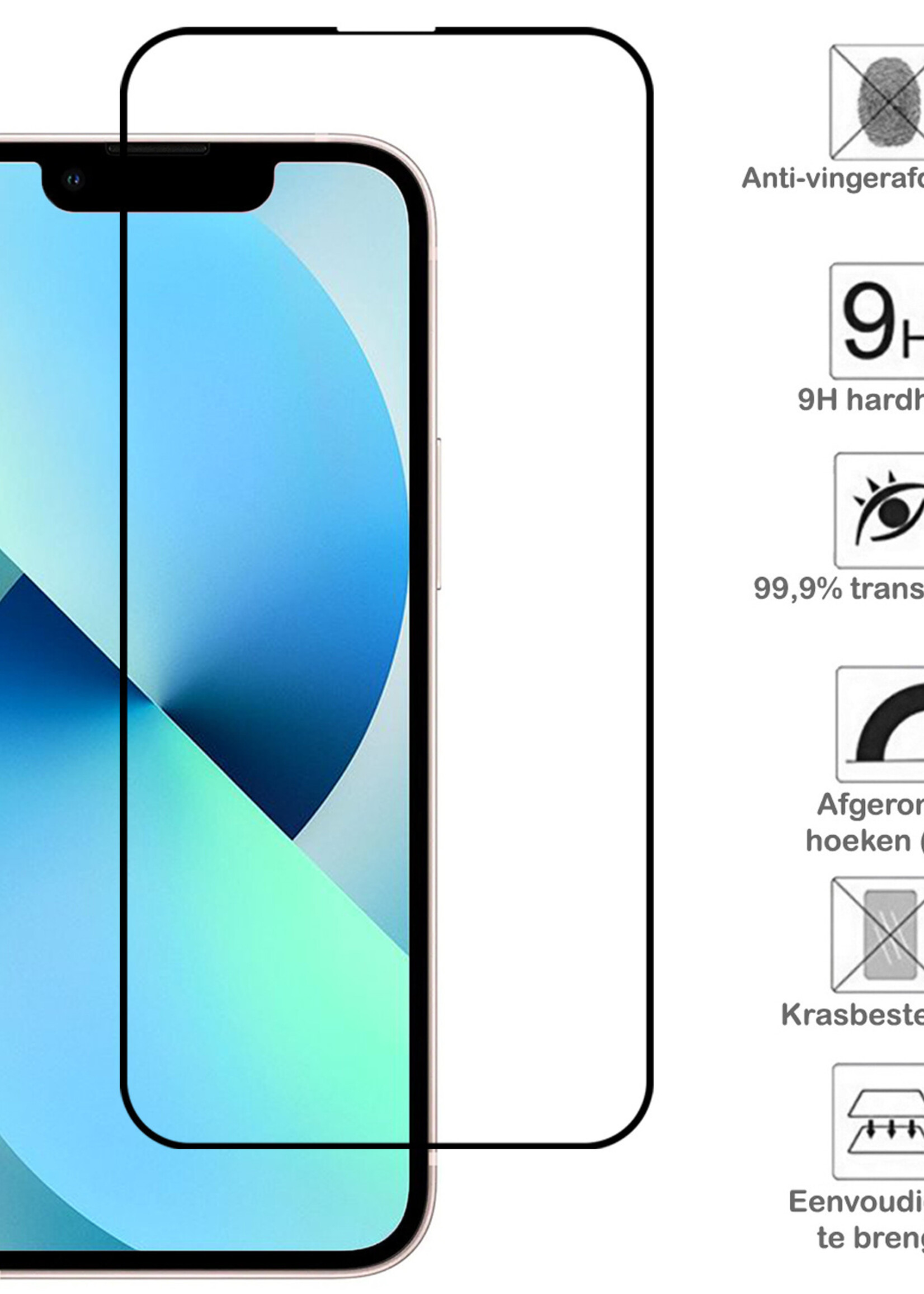 BTH Screenprotector Geschikt voor iPhone 13 Mini Screenprotector Glas Gehard Tempered Glass Full Cover - Screenprotector Geschikt voor iPhone 13 Mini Screen Protector Screen Cover - 2 PACK