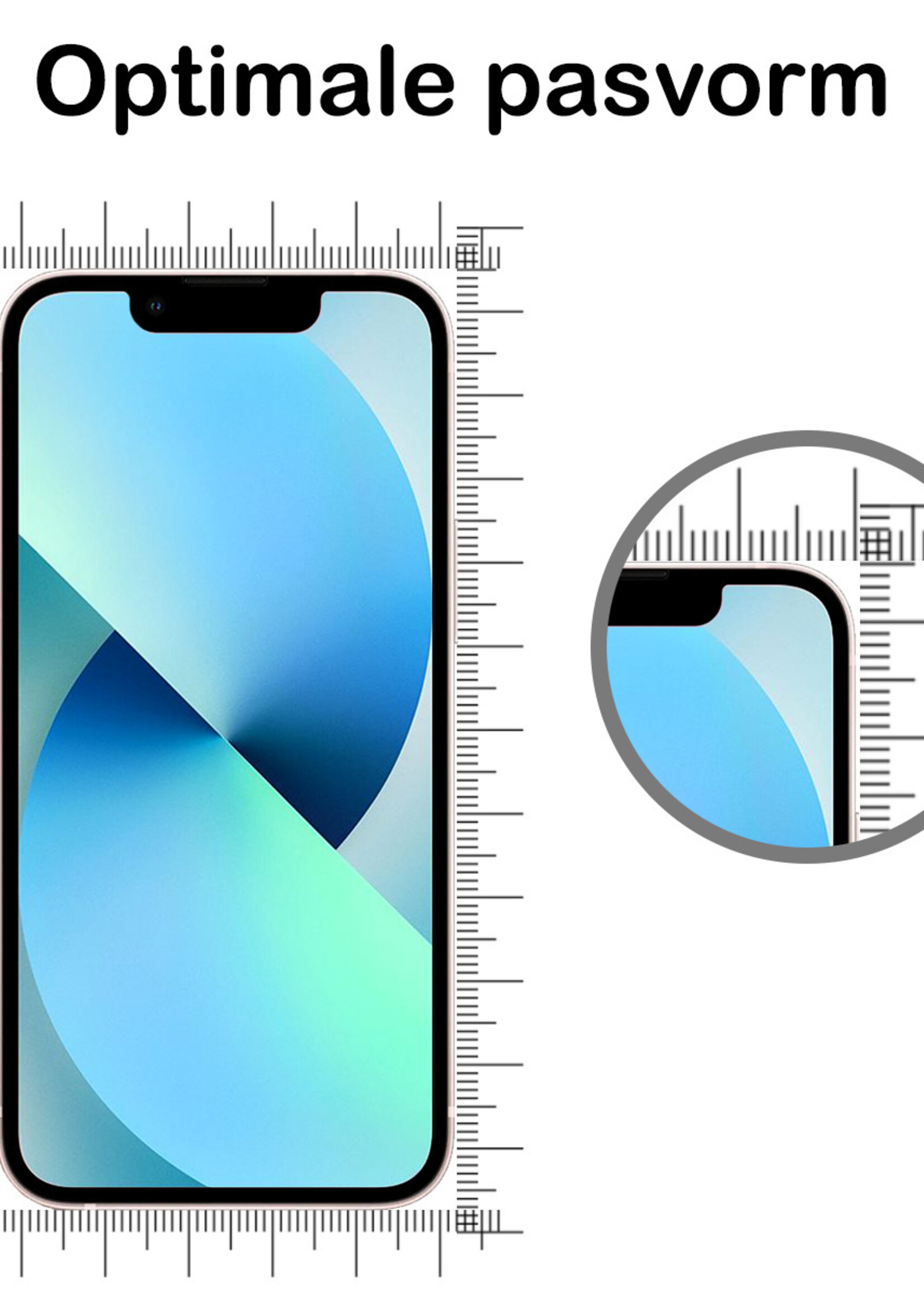 BTH Screenprotector Geschikt voor iPhone 13 Mini Screenprotector Glas Gehard Tempered Glass Full Cover - Screenprotector Geschikt voor iPhone 13 Mini Screen Protector Screen Cover - 2 PACK