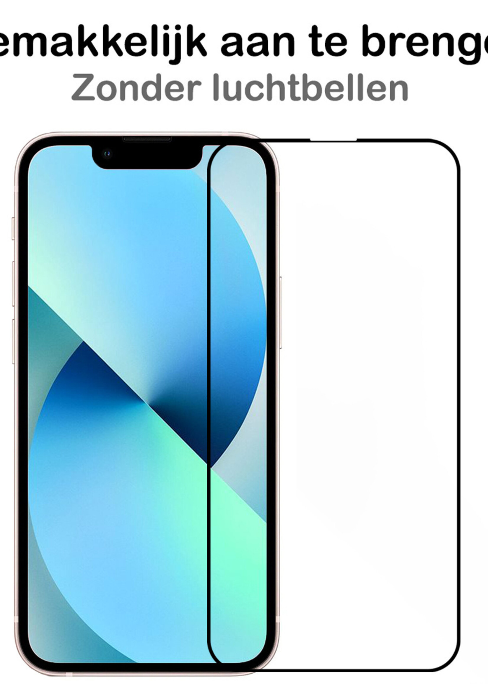 BTH Screenprotector Geschikt voor iPhone 13 Mini Screenprotector Glas Gehard Tempered Glass Full Cover - Screenprotector Geschikt voor iPhone 13 Mini Screen Protector Screen Cover - 2 PACK