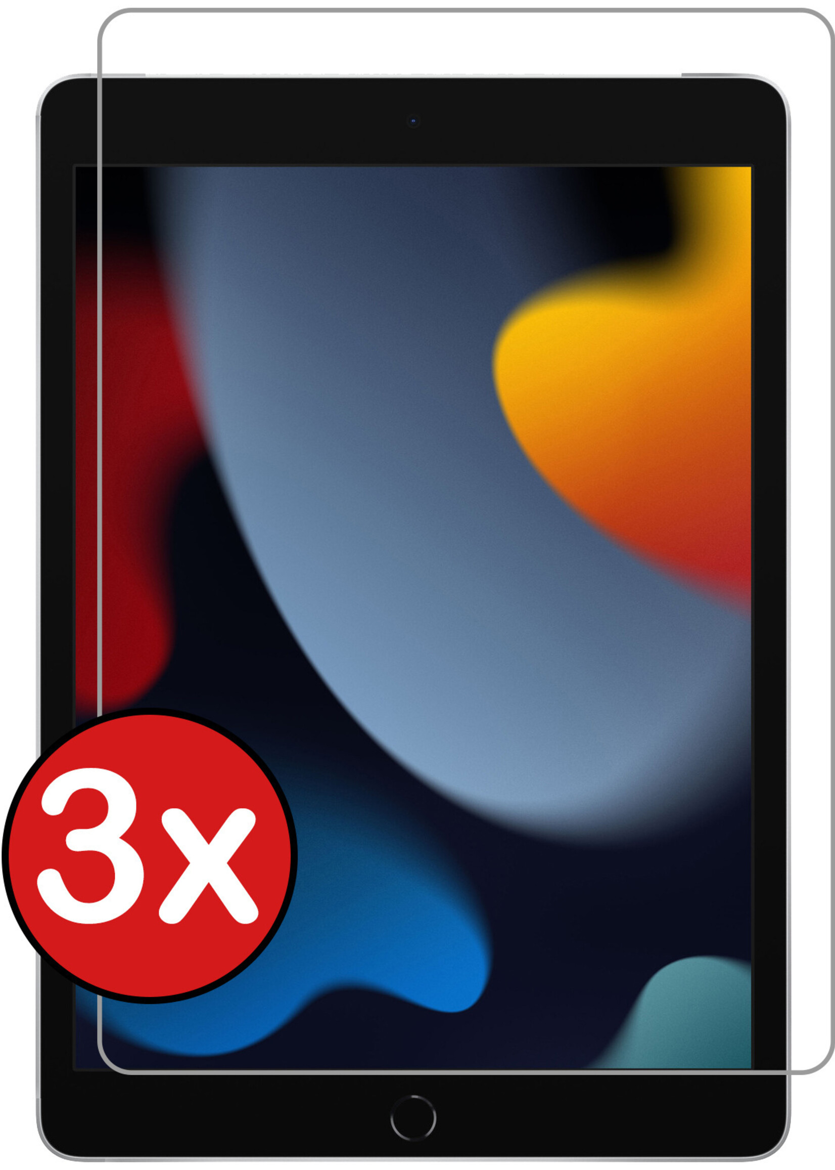 BTH Screenprotector Geschikt voor iPad 10.2 2021 Screenprotector Tempered Glass Screen Protector Gehard Glas - Screenprotector Geschikt voor iPad 9 Screenprotector Glas - 3 PACK