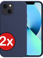 BTH BTH iPhone 13 Mini Hoesje Siliconen - Donkerblauw - 2 PACK