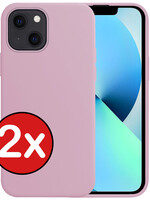 BTH BTH iPhone 13 Mini Hoesje Siliconen - Lila - 2 PACK