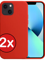 BTH BTH iPhone 13 Mini Hoesje Siliconen - Rood - 2 PACK