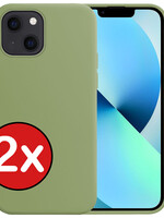 BTH BTH iPhone 13 Hoesje Siliconen - Groen - 2 PACK