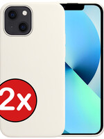 BTH BTH iPhone 13 Hoesje Siliconen - Wit - 2 PACK