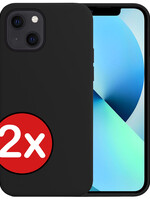 BTH BTH iPhone 13 Hoesje Siliconen - Zwart - 2 PACK