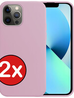 BTH BTH iPhone 13 Pro Hoesje Siliconen - Lila - 2 PACK