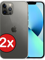 BTH BTH iPhone 13 Pro Hoesje Siliconen - Transparant - 2 PACK