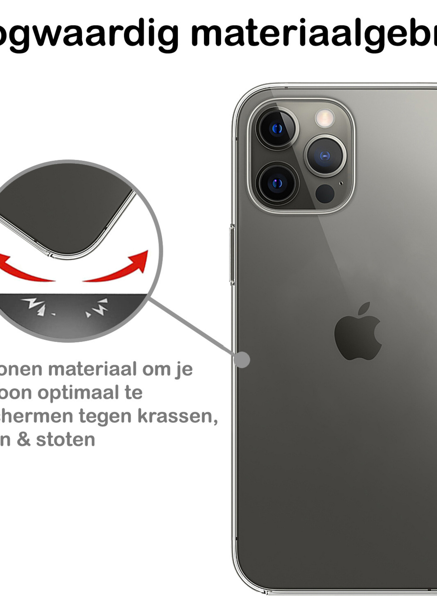 BTH Hoesje Geschikt voor iPhone 13 Pro Hoesje Siliconen Case Hoes - Hoes Geschikt voor iPhone 13 Pro Hoes Cover Case - Transparant - 2 PACK