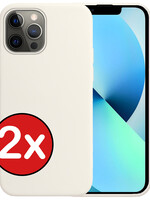 BTH BTH iPhone 13 Pro Hoesje Siliconen - Wit - 2 PACK