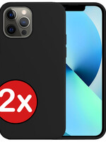 BTH BTH iPhone 13 Pro Hoesje Siliconen - Zwart - 2 PACK