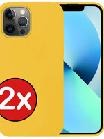 BTH BTH iPhone 13 Pro Max Hoesje Siliconen - Geel - 2 PACK