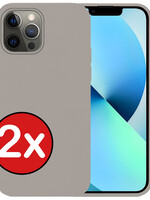 BTH BTH iPhone 13 Pro Max Hoesje Siliconen - Grijs - 2 PACK