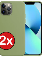 BTH BTH iPhone 13 Pro Max Hoesje Siliconen - Groen - 2 PACK