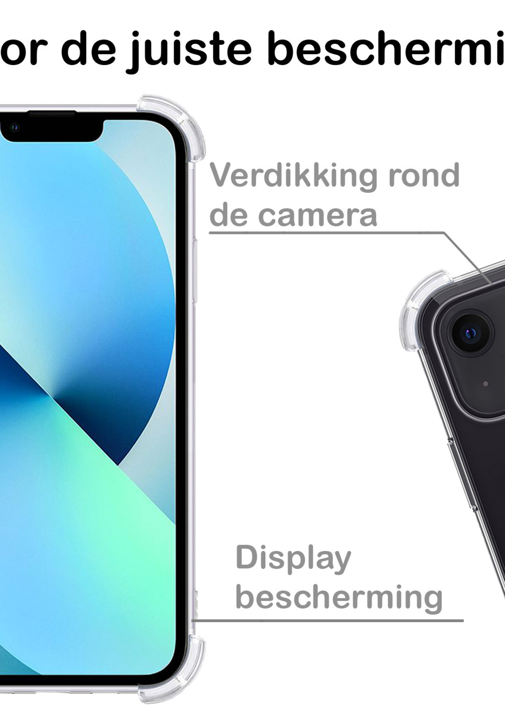 BTH Hoes voor iPhone 13 Hoesje Siliconen Shock Proof Case Transparant - Hoes voor iPhone 13 Hoes Extra Stevig Hoesje Cover