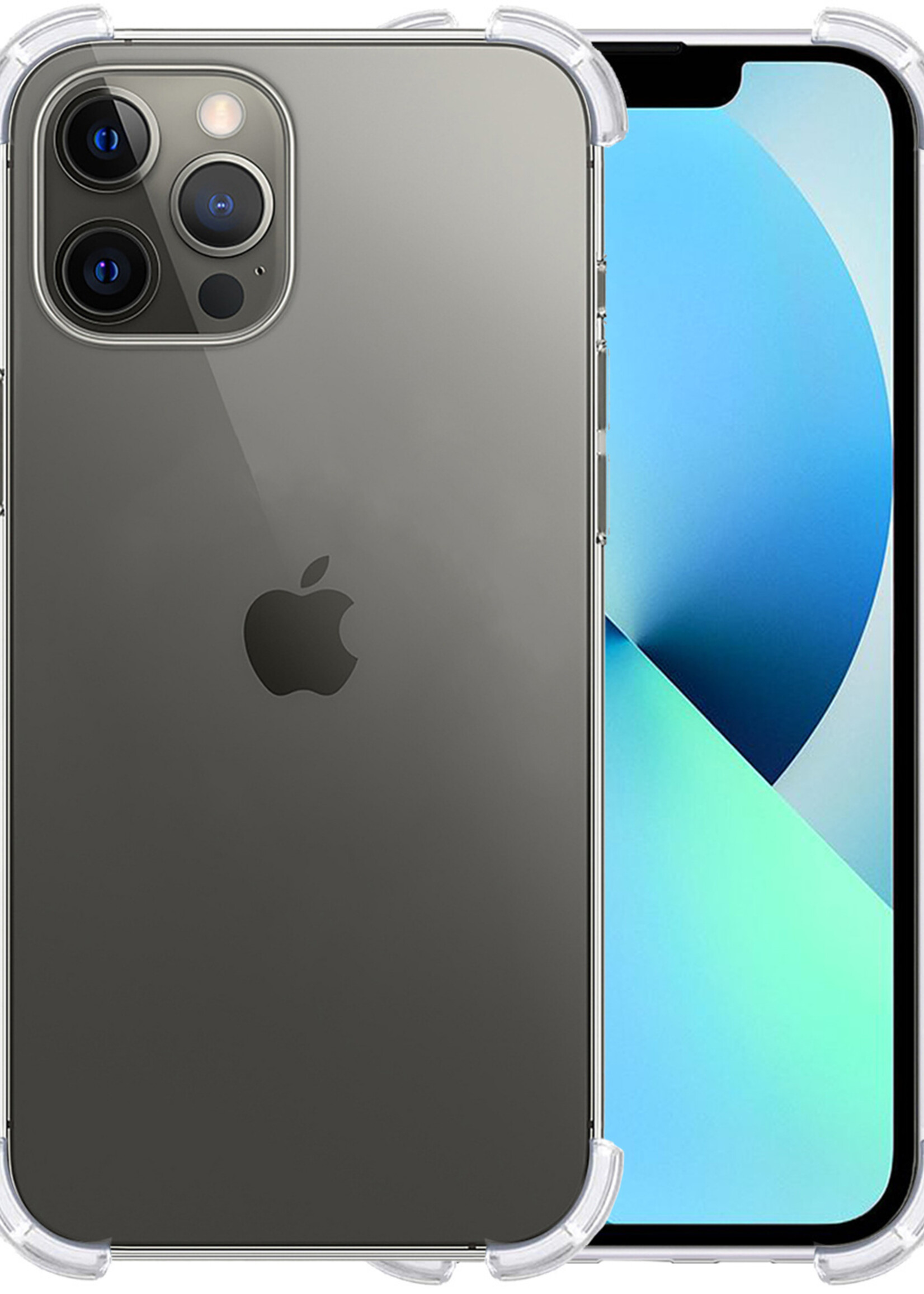 BTH Hoes voor iPhone 13 Pro Hoesje Siliconen Shock Proof Case Transparant - Hoes voor iPhone 13 Pro Hoes Extra Stevig Hoesje Cover