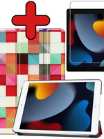 BTH BTH iPad 10.2 2021 hoesje blokken met screenprotector