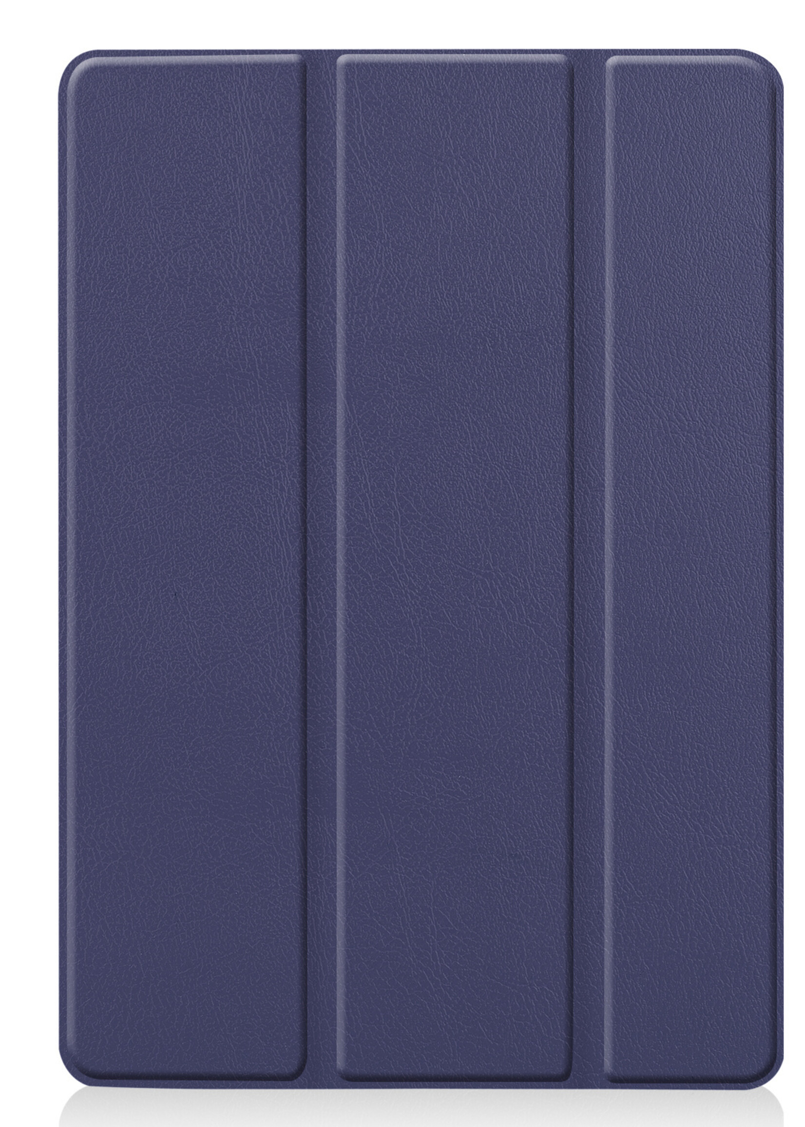 BTH Hoes Geschikt voor iPad 10.2 2021 Hoes Book Case Hoesje Trifold Cover Met Screenprotector - Hoesje Geschikt voor iPad 9 Hoesje Bookcase - Donkerblauw