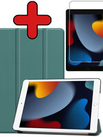 BTH BTH iPad 10.2 2021 hoesje donkergroen met screenprotector