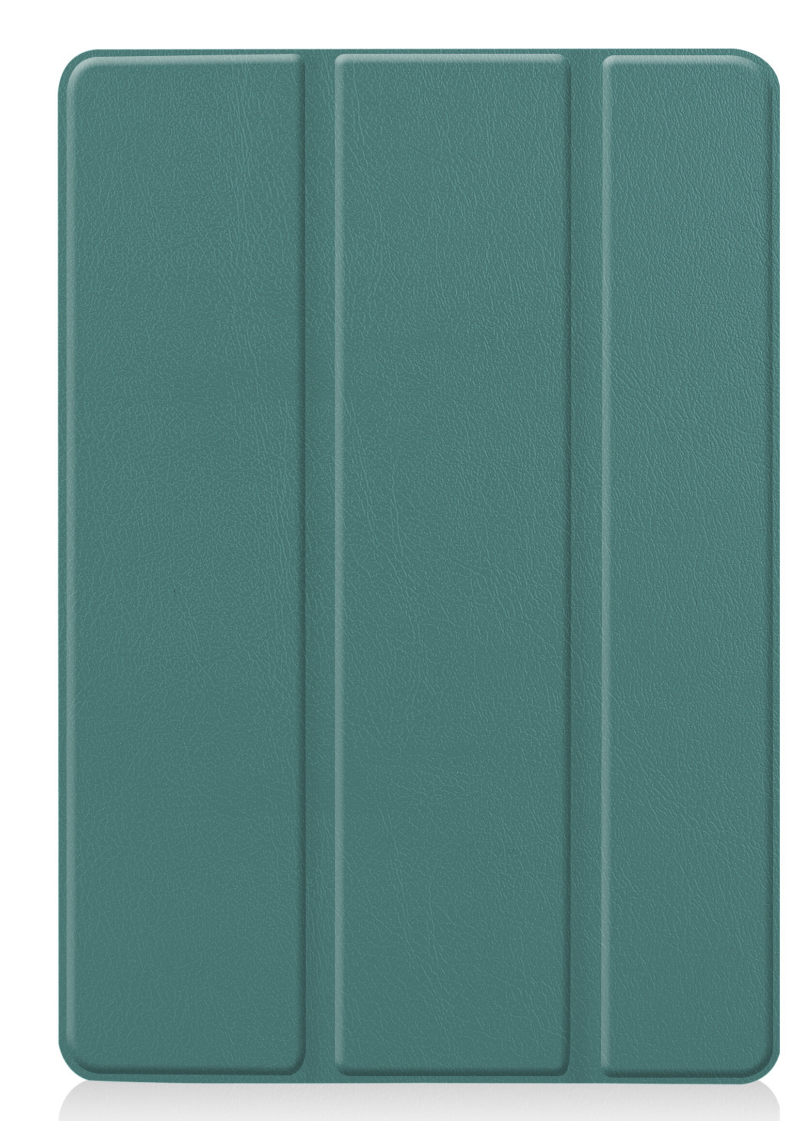 BTH Hoes Geschikt voor iPad 10.2 2021 Hoes Book Case Hoesje Trifold Cover Met Screenprotector - Hoesje Geschikt voor iPad 9 Hoesje Bookcase - Donkergroen
