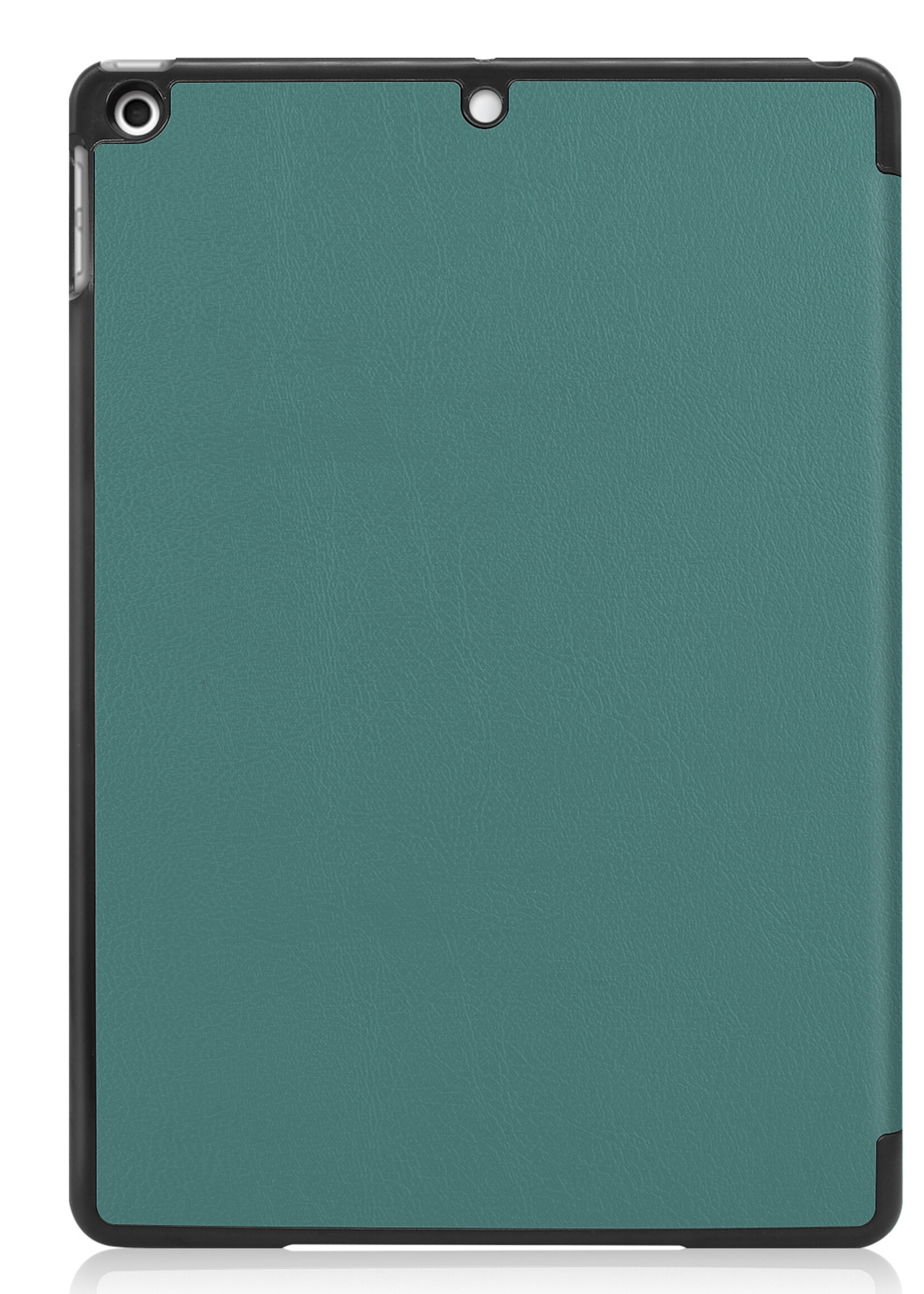 BTH Hoes Geschikt voor iPad 10.2 2021 Hoes Book Case Hoesje Trifold Cover Met Screenprotector - Hoesje Geschikt voor iPad 9 Hoesje Bookcase - Donkergroen