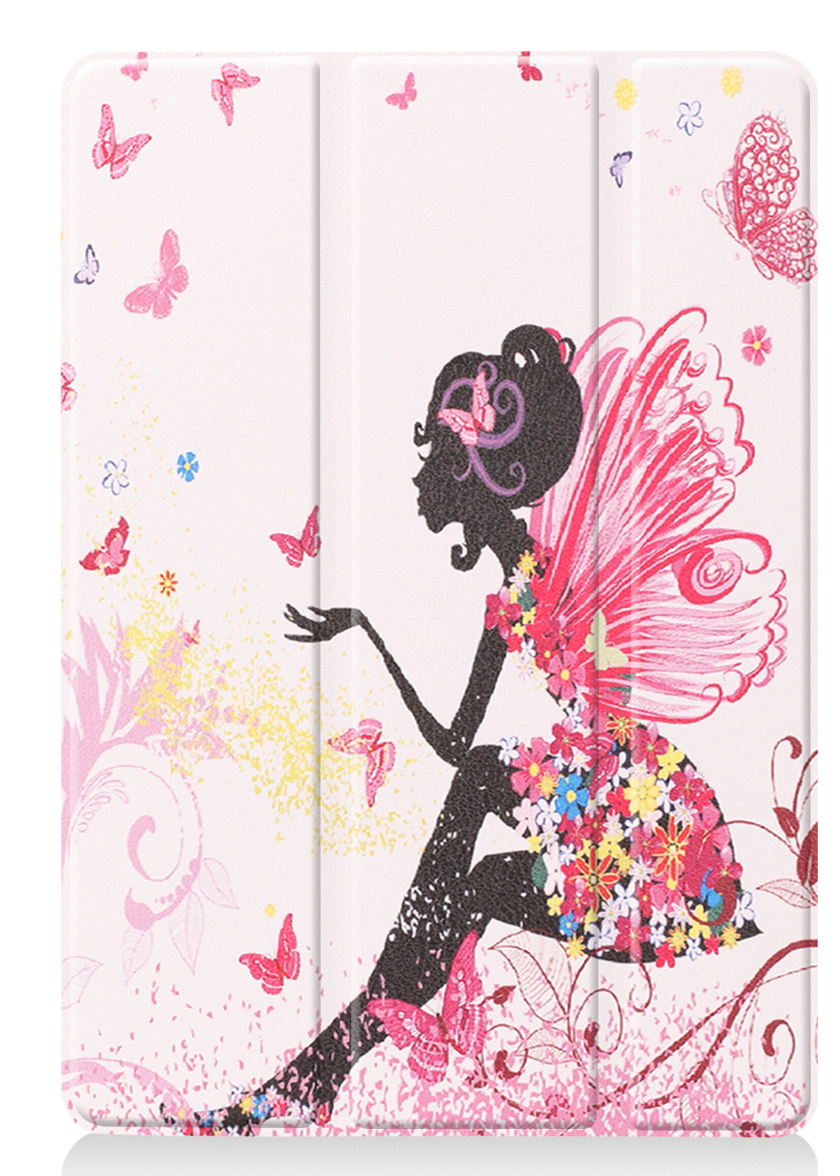 BTH Hoes Geschikt voor iPad 10.2 2021 Hoes Book Case Hoesje Trifold Cover Met Screenprotector - Hoesje Geschikt voor iPad 9 Hoesje Bookcase - Elfje