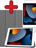 BTH BTH iPad 10.2 2021 hoesje grijs met screenprotector